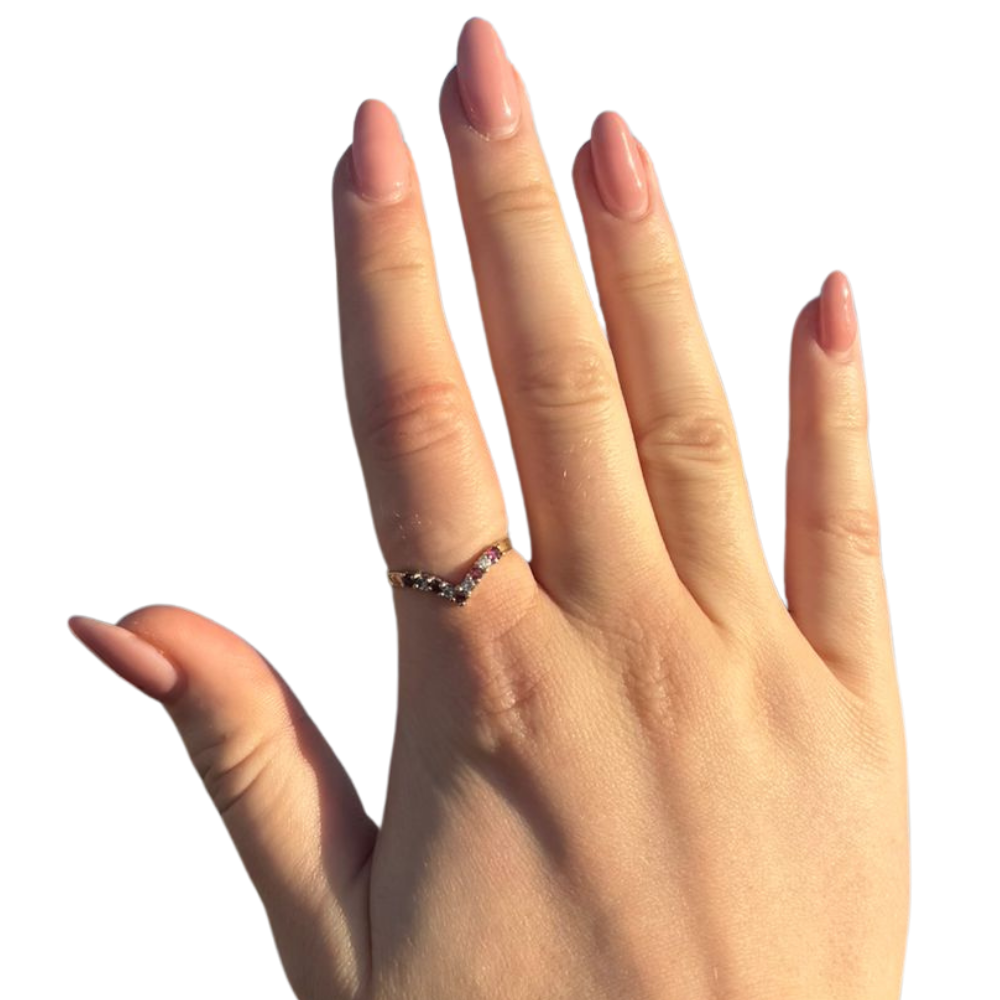 9ct Gold Ruby and CZ Ring