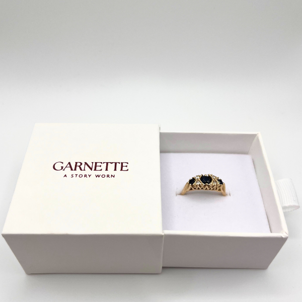 9ct Gold Sapphire and CZ ring