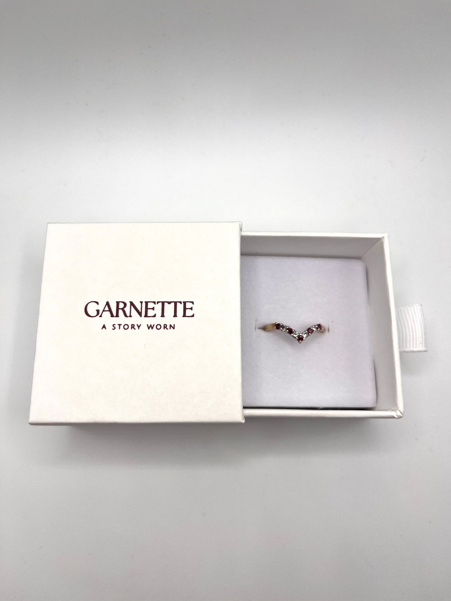 9ct Gold Ruby and CZ Ring