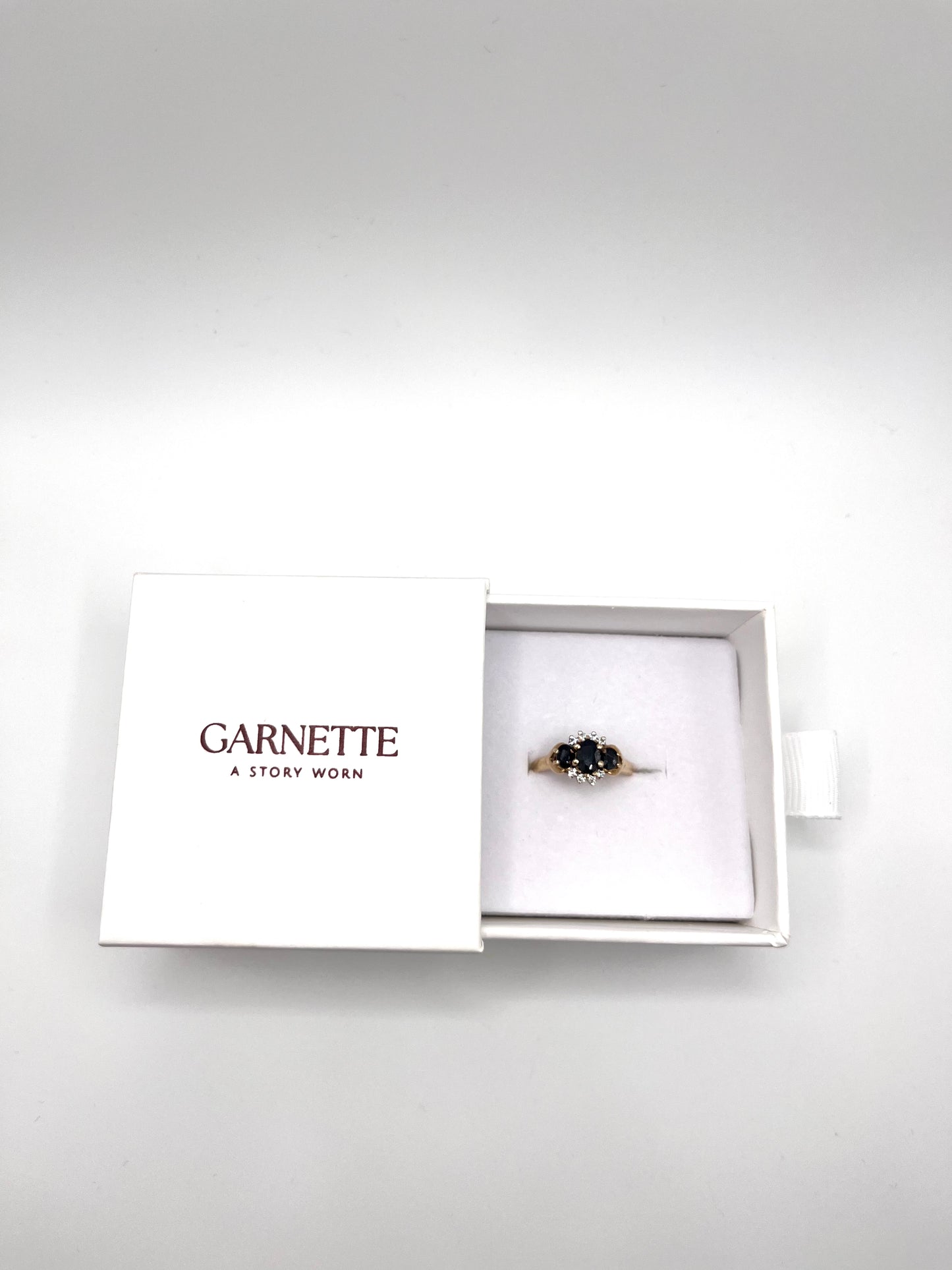 9ct Gold Sapphire and CZ ring