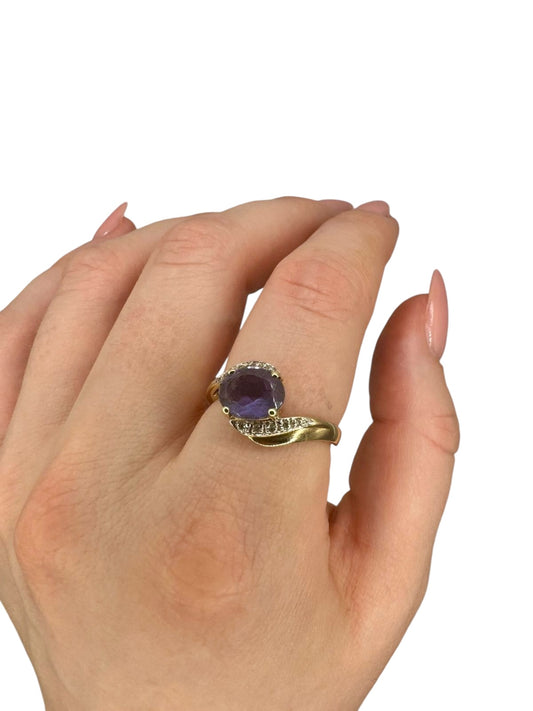 9ct Gold Tanzanite & Diamond Set Dress Ring