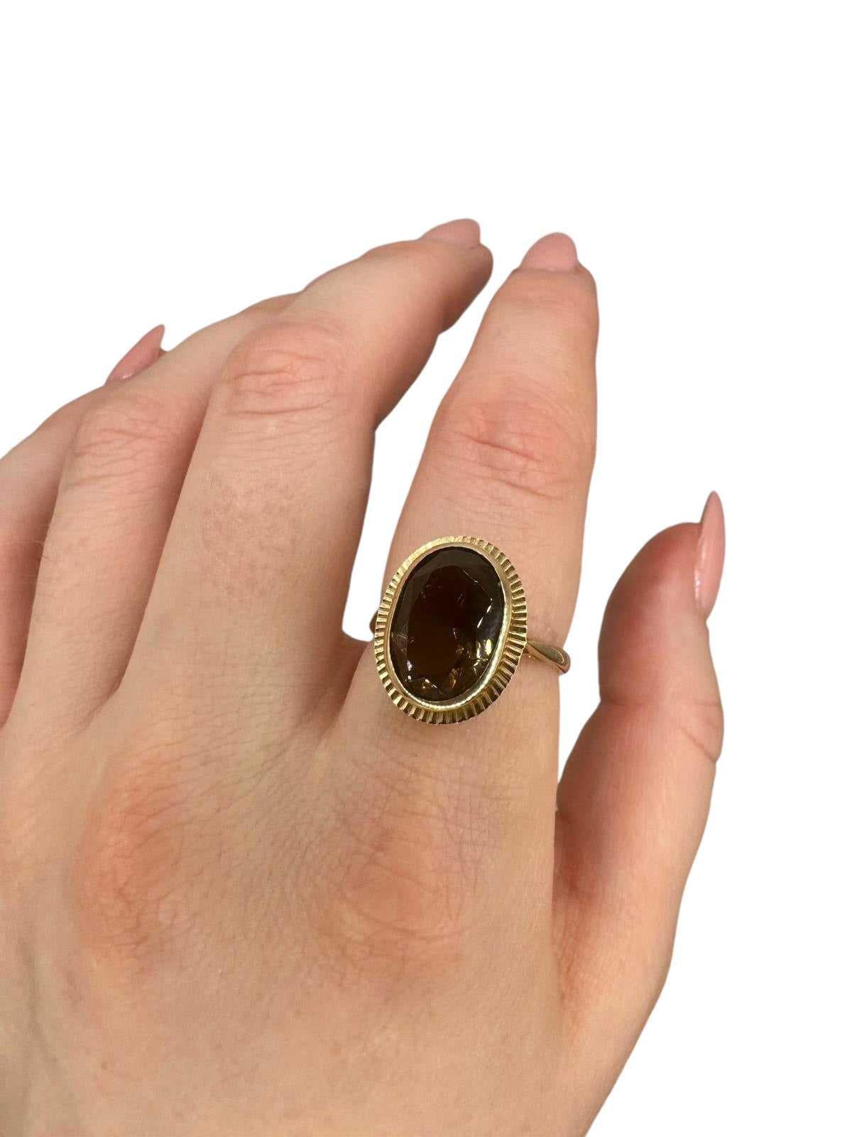 9ct Gold Smokey Quartz Dress Ring