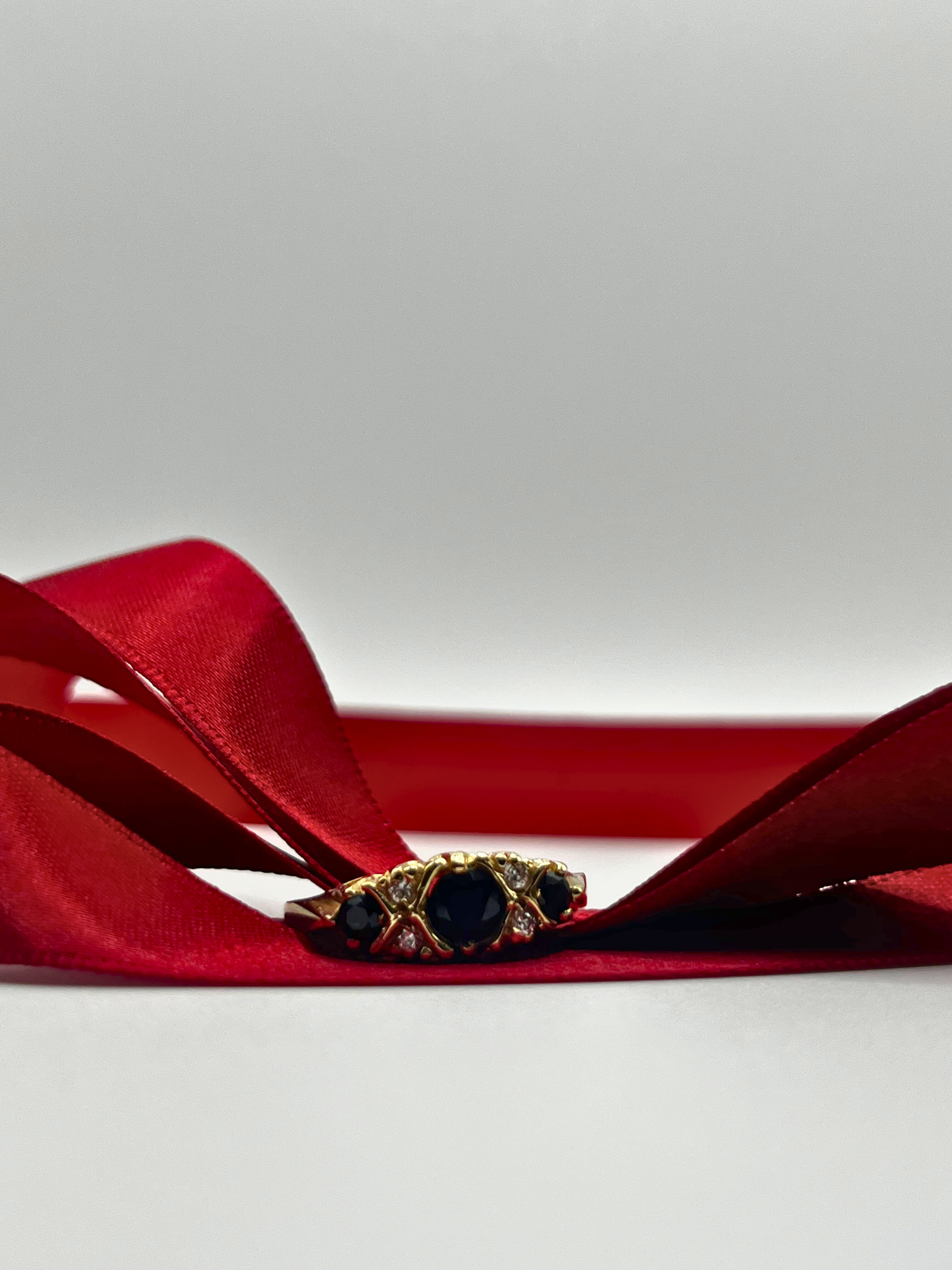 9ct Gold Sapphire and CZ ring